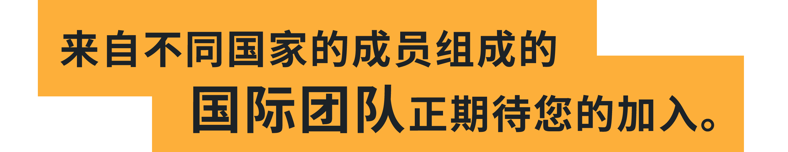 来自不同国家的成员组成的国际团队正期待您的加入。