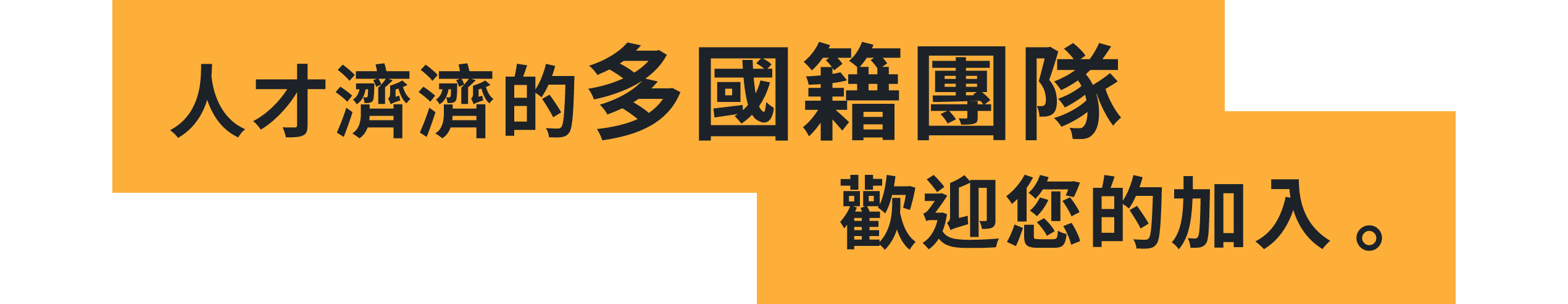 人才濟濟的多國籍團隊歡迎您的加入。